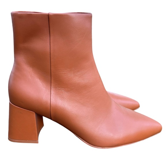 NEW Aerosoles Irma Caramel Color Pointed Toe Block Heel Booties - Picture 1 of 8